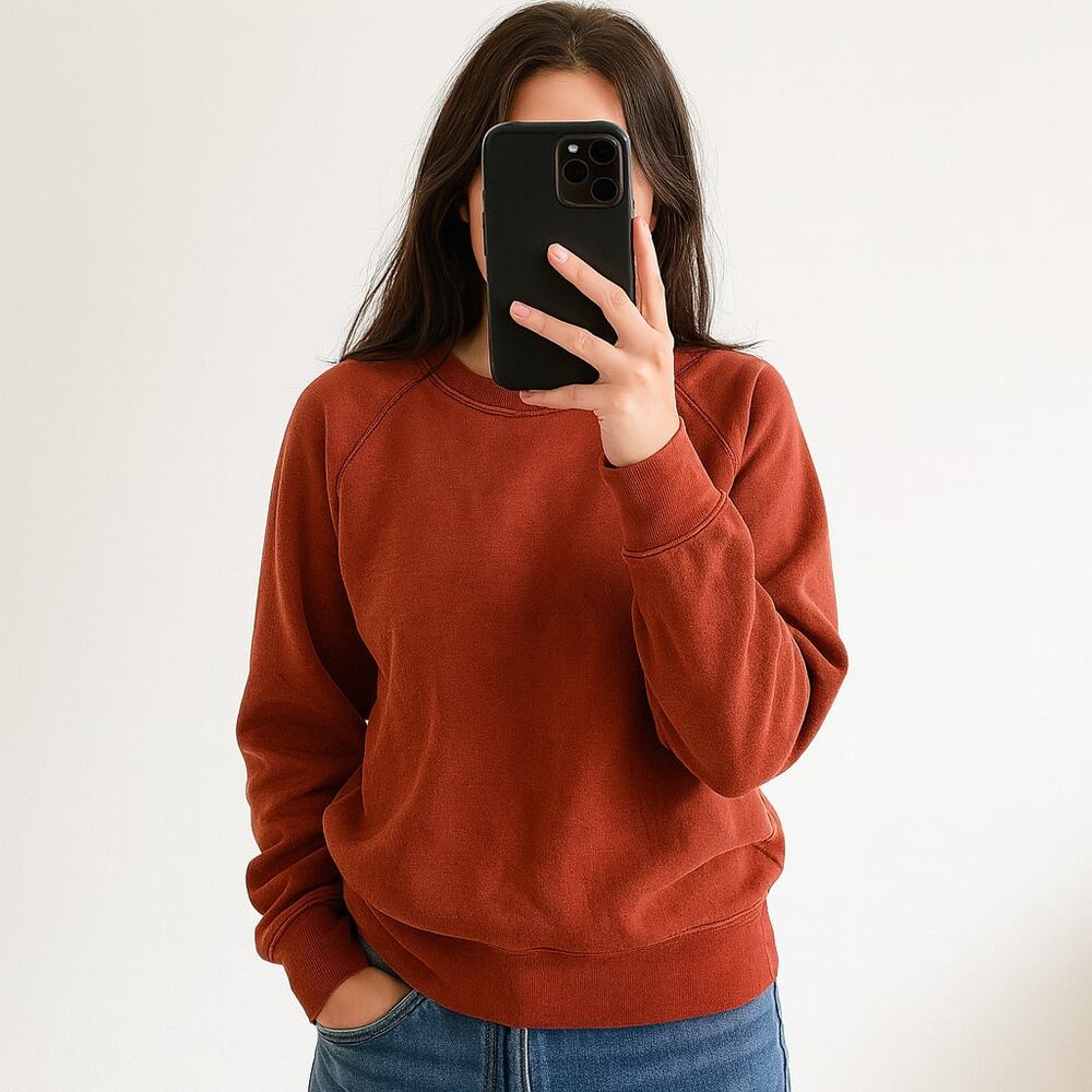 Uniqlo U Rust Sweatshirt Minimalist Classic Soft Cozy Casual Retro Earthy Medium